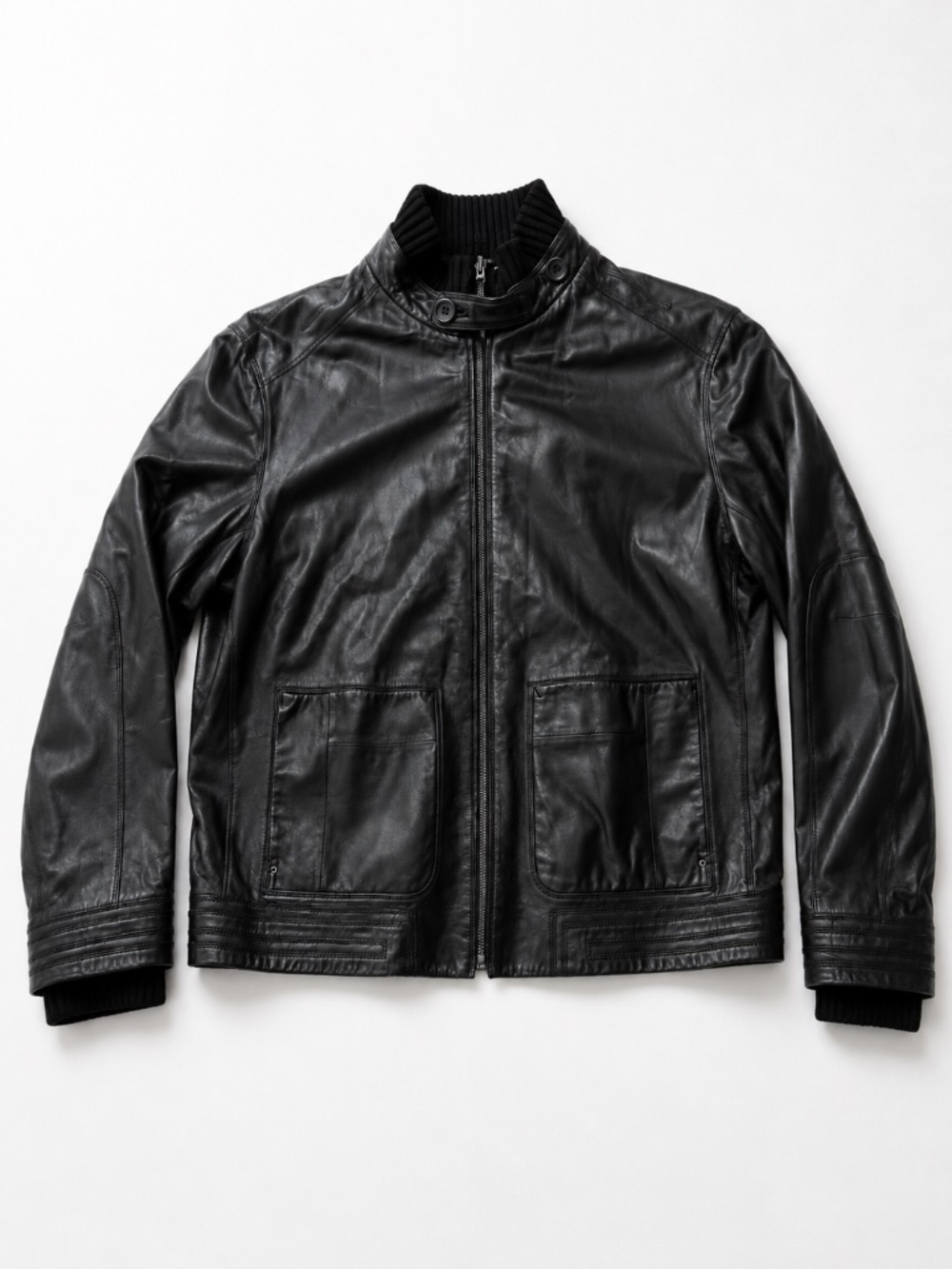 Elie Tahari Black 100% Genuine Leather Jacket XL